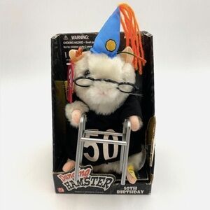 2003 Gemmy Dancing Hamster 50th Birthday Animated Singing Works Great